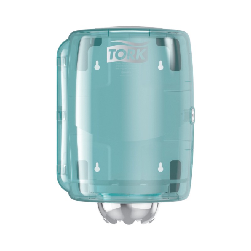 Dispenser Tork pentru Lavete Hârtie Ștergeri Generale, M2, culoare alb/ turcoaz