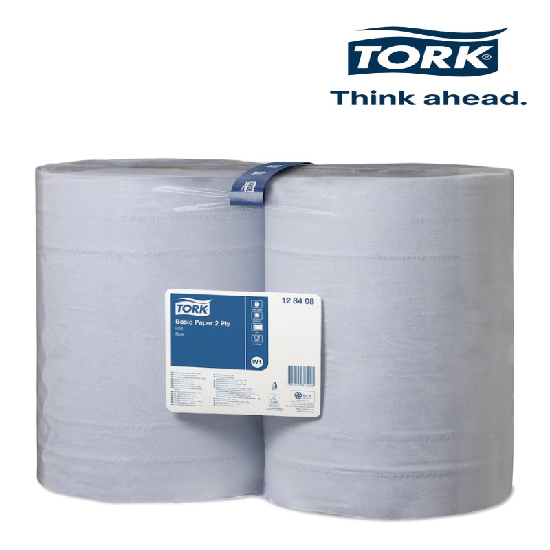 Pachet 2x Lavete Tork Basic W4, 2 straturi, culoare albastru