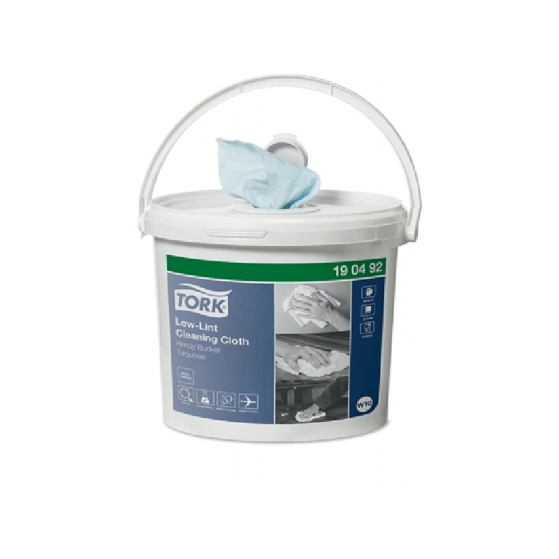 Pachet Lavete Tork Low-Lint W10, 1 strat, culoarea turcoaz, 200foi/galeata