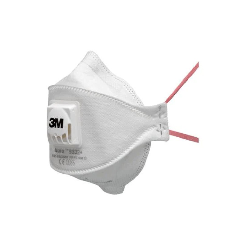 Semimasca pliabila cu supapa Aura FFP3 3M-9332+, culoare alb