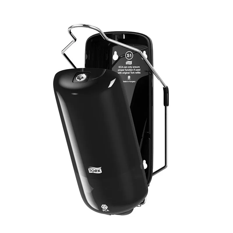 Dispenser sapun lichid Tork, negru, actionare cu cotul, gama Elevation - TotalClean.ro Dispenser sapun lichid Tork, negru, actionare cu cotul, gama Elevation
