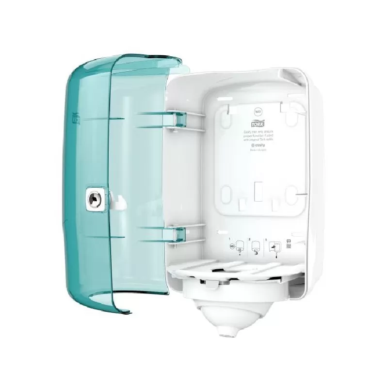 Dispenser Tork Reflex Mini M3, culoare alb/turcoaz - TotalClean.ro Dispenser Tork Reflex Mini M3, culoare alb/turcoaz