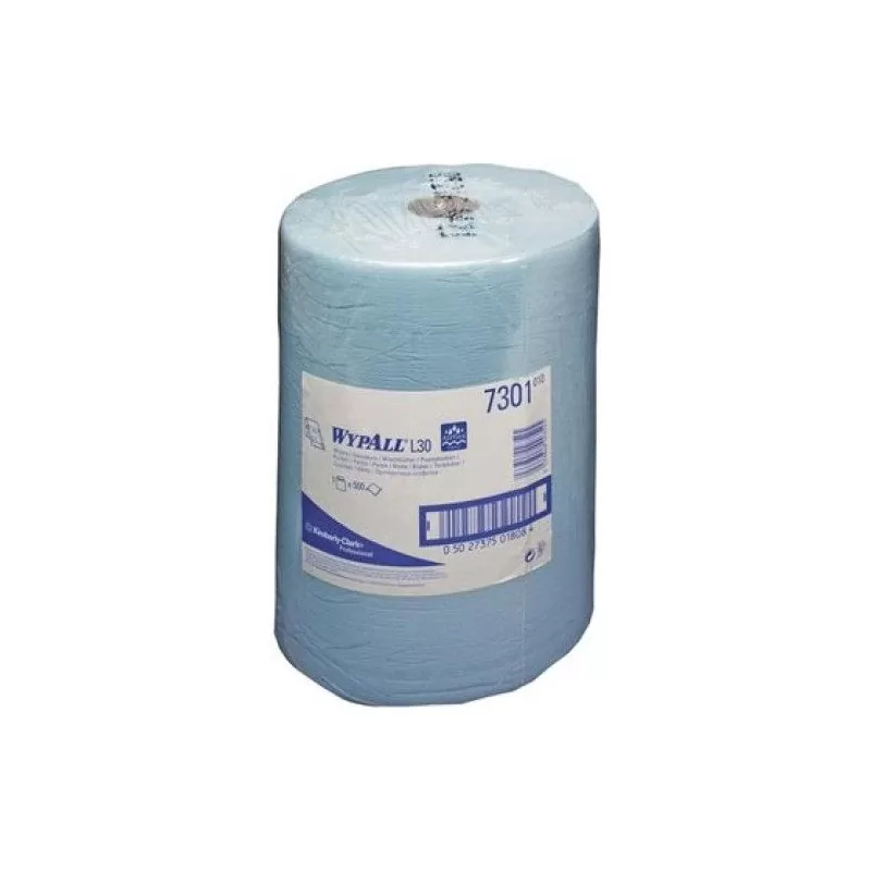 Lavete Kimberly Clark Wypall L30, 7301, 33x38cm, culoare albastru, 500 buc/rola