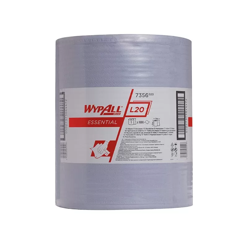 Lavete Kimberly Clark Wypall L20, 7356, 35x38cm, culoare albastru, 1000 buc/rola