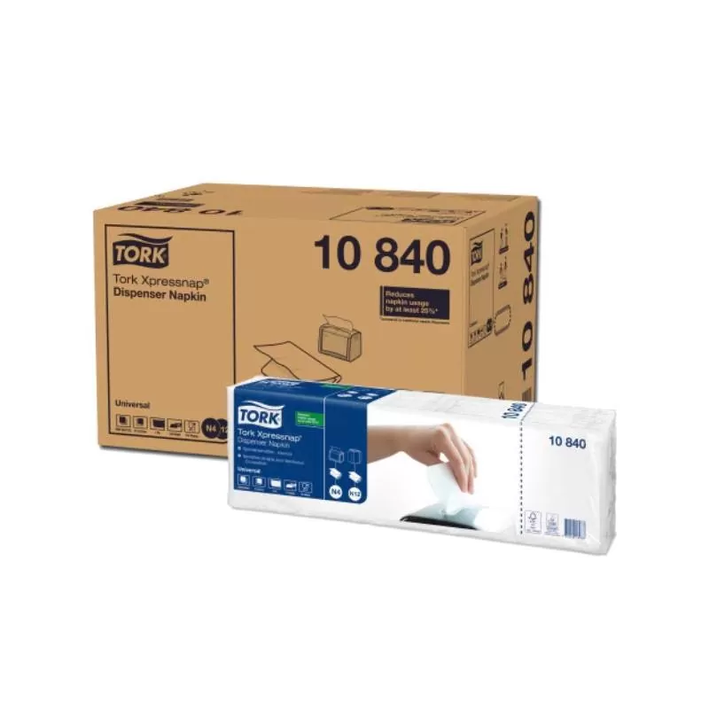 Servetele de masa Tork N4 10840, 1125 foi/pachet, 8 pachete/bax, 1 strat, culoare alb - TotalClean.ro Servetele de masa Tork N4 10840, 1125 foi/pachet, 8 pachete/bax, 1 strat, culoare alb