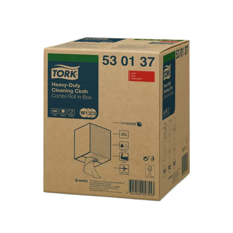 Laveta Textila pentru Curatare Tork 530137, Heavy-Duty, 106m, culoarea alb - TotalClean.ro Laveta Textila pentru Curatare Tork 530137, Heavy-Duty, 106m, culoarea alb