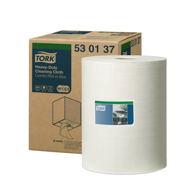 Laveta Textila pentru Curatare Tork 530137, Heavy-Duty, 106m, culoarea alb - TotalClean.ro Laveta Textila pentru Curatare Tork 530137, Heavy-Duty, 106m, culoarea alb
