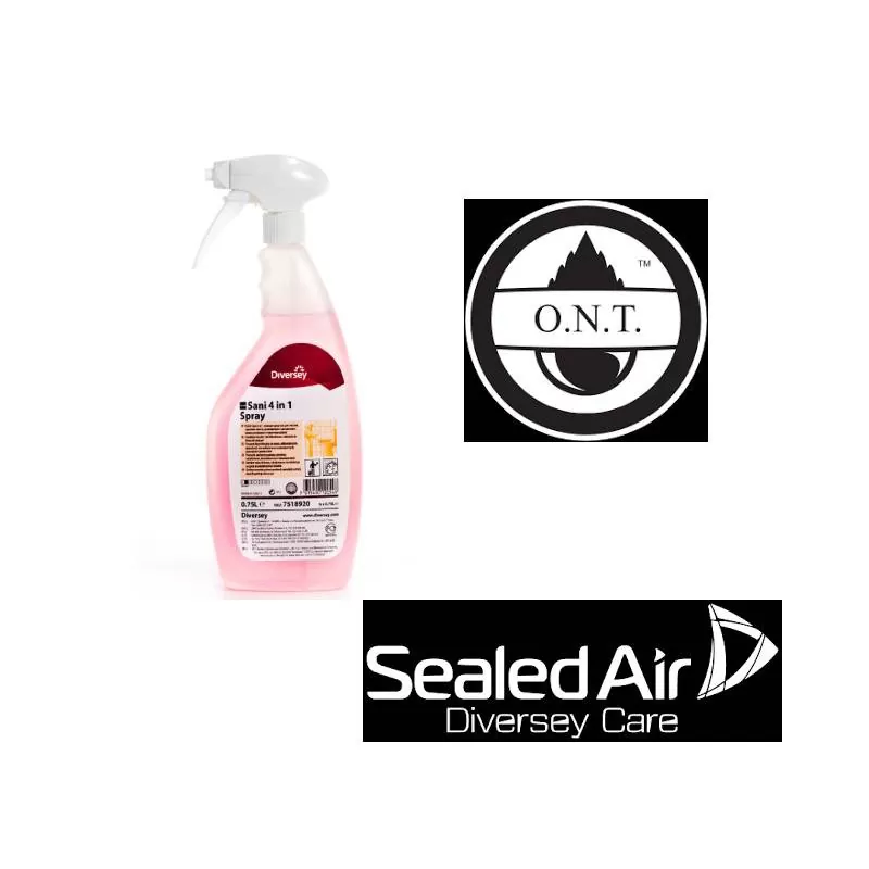 Detergent, detartrant, dezodorizant, pentru obiecte sanitare, Taski Sani 4in1 Spray, Diversey, 0.75L - TotalClean.ro Detergent, detartrant, dezodorizant, pentru obiecte sanitare, Taski Sani 4in1 Spray, Diversey, 0.75L