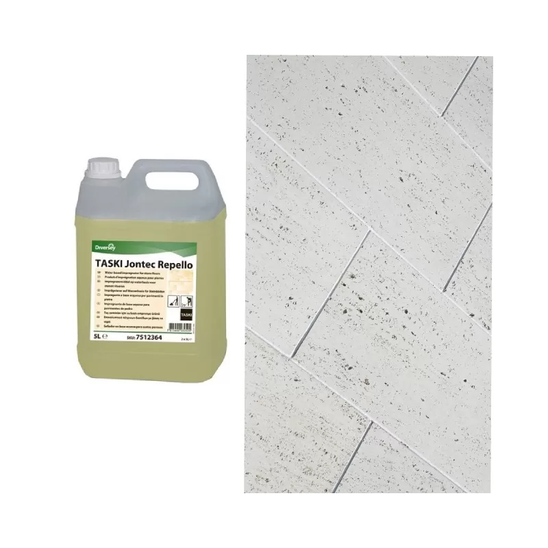 Agent de impregnare pe baza de apa pentru suprafete de piatra, Taski Jontec Repello, Diversey, 5L - TotalClean.ro Agent de impregnare pe baza de apa pentru suprafete de piatra, Taski Jontec Repello, Diversey, 5L