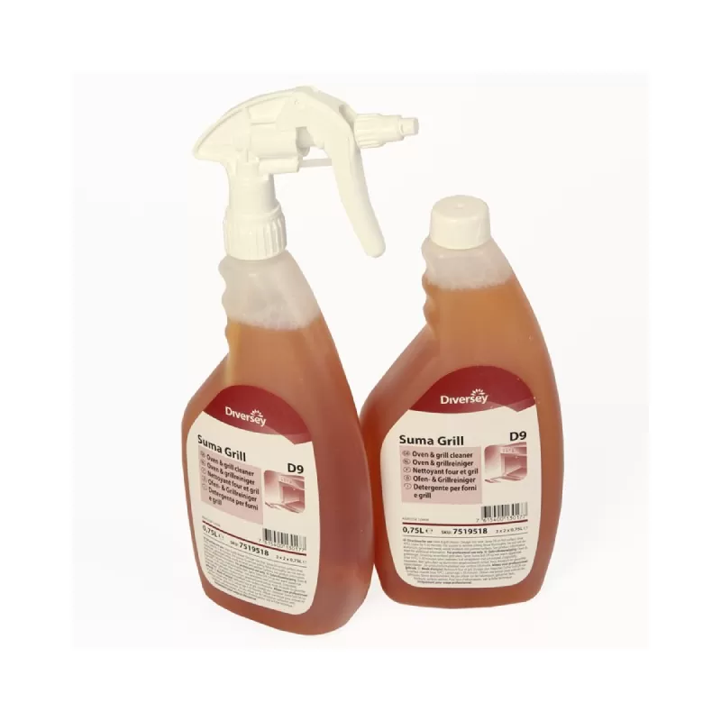 Decapant puternic pentru cuptoare si plite, Suma Grill D9, Diversey, 0.75L - TotalClean.ro Decapant puternic pentru cuptoare si plite, Suma Grill D9, Diversey, 0.75L