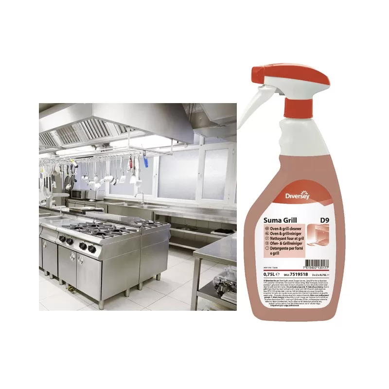 Decapant puternic pentru cuptoare si plite, Suma Grill D9, Diversey, 0.75L - TotalClean.ro Decapant puternic pentru cuptoare si plite, Suma Grill D9, Diversey, 0.75L