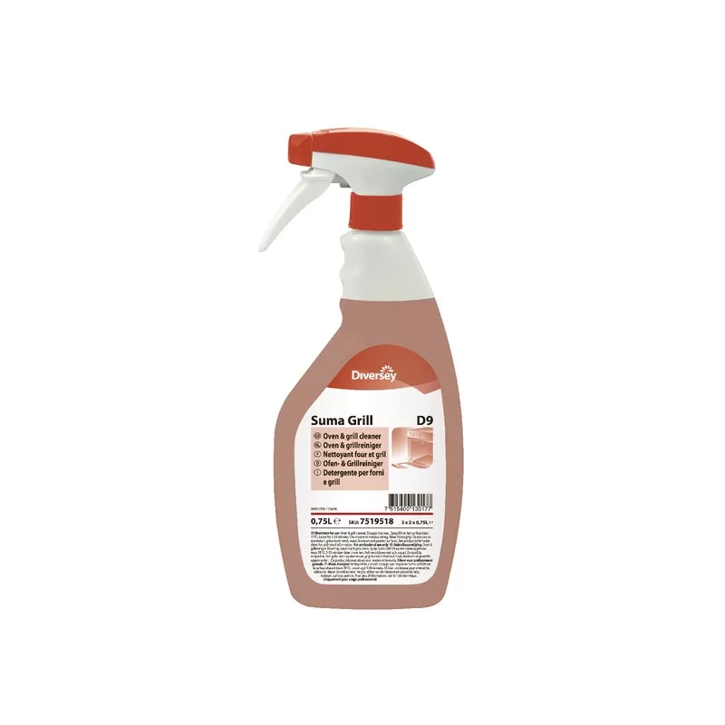 Decapant puternic pentru cuptoare si plite, Suma Grill D9, Diversey, 0.75L - TotalClean.ro Decapant puternic pentru cuptoare si plite, Suma Grill D9, Diversey, 0.75L