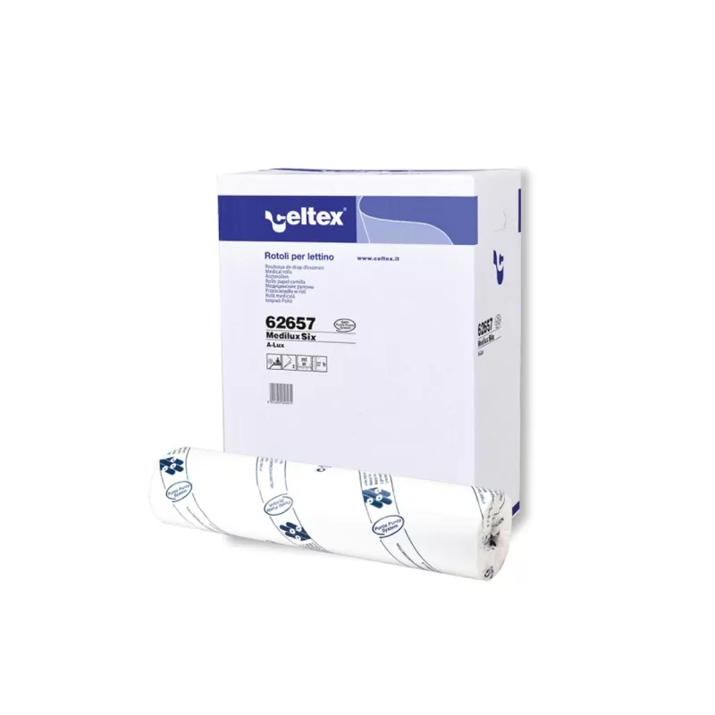 Rola medicala Celtex Medilux Five, 65657, 2straturi, culoare alb, 50 m x 60cm - TotalClean.ro Rola medicala Celtex Medilux Five, 65657, 2straturi, culoare alb, 50 m x 60cm