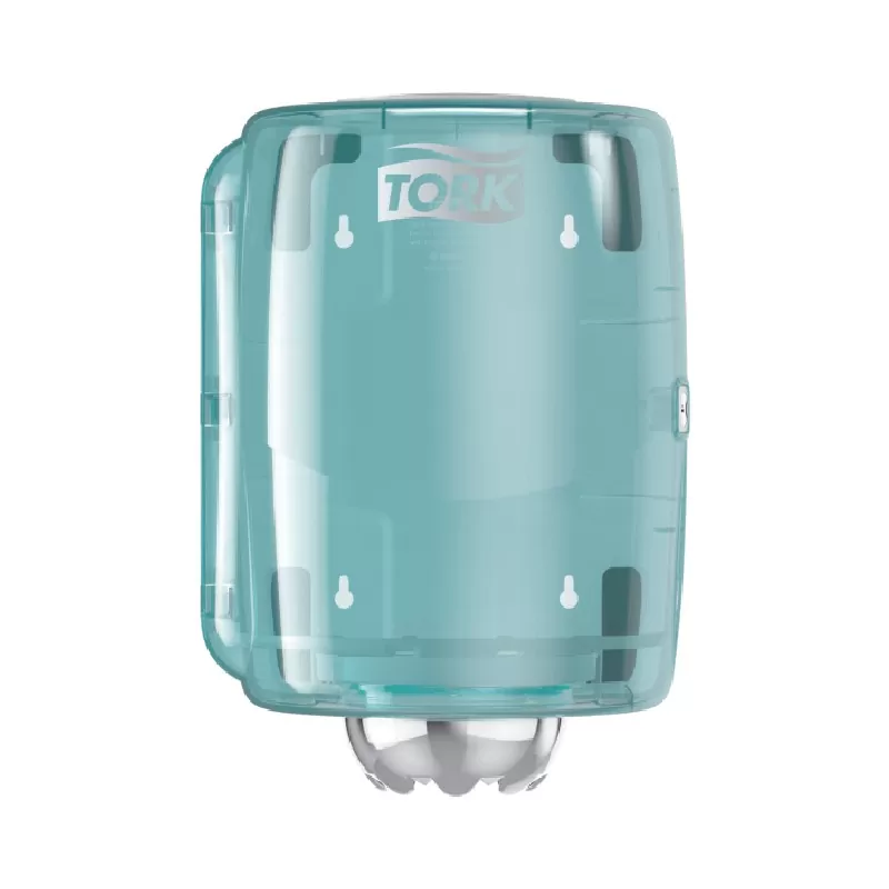 Dispenser Tork pentru Lavete Hârtie Ștergeri Generale, M2, culoare alb/ turcoaz