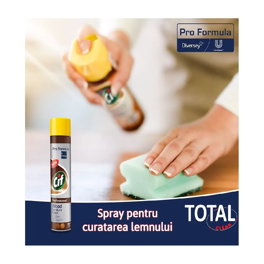 Cif Pro Formula Spray Pentru Curăţarea Lemnului, 400ml