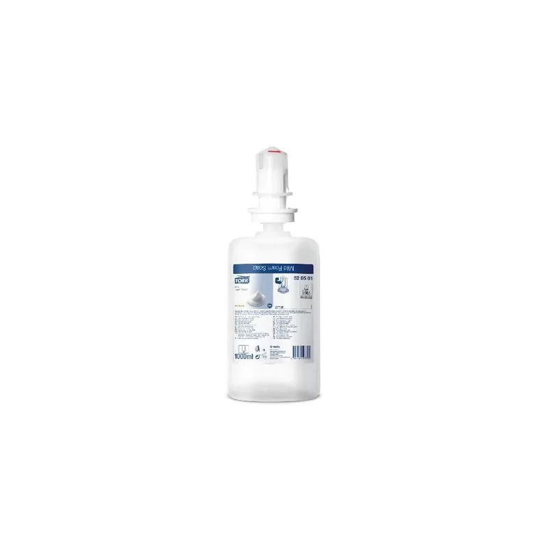 Pachet 6xSapun spuma Tork Mild, S4,1000 ml si Dozator cu senzor Tork pentru Sapun Spuma, S4, 1000ml, culoarea alb