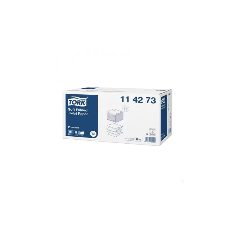 Pachet Hartie igienica Tork Bulk Soft, 2 straturi si Dozator Hartie Igienica Portionata Tork Folded, alb