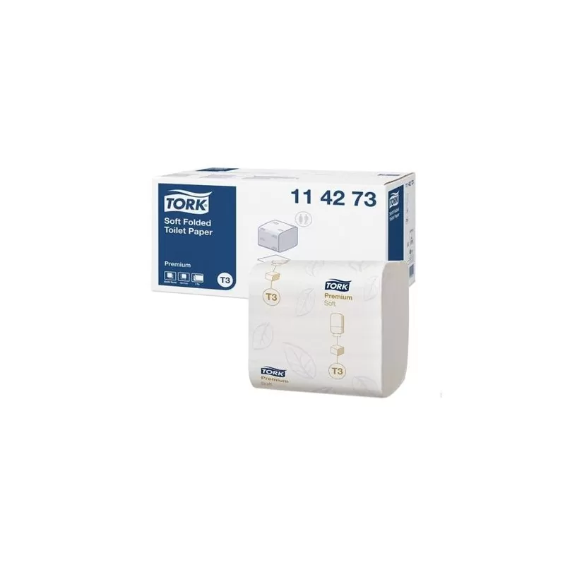 Pachet Hartie igienica Tork Bulk Soft, 2 straturi si Dozator Hartie Igienica Portionata Tork Folded, alb