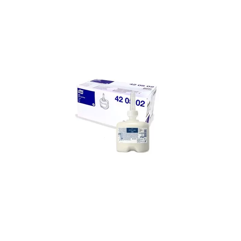 Pachet 8xSapun lichid mini Tork Premium, S2, 475ml si Dozator sapun lichid Tork S2, alb