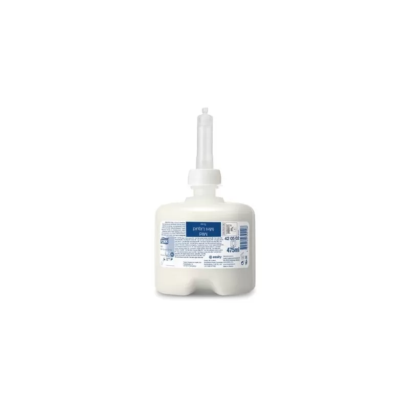 Pachet 8xSapun lichid mini Tork Premium, S2, 475ml si Dozator sapun lichid Tork S2, alb