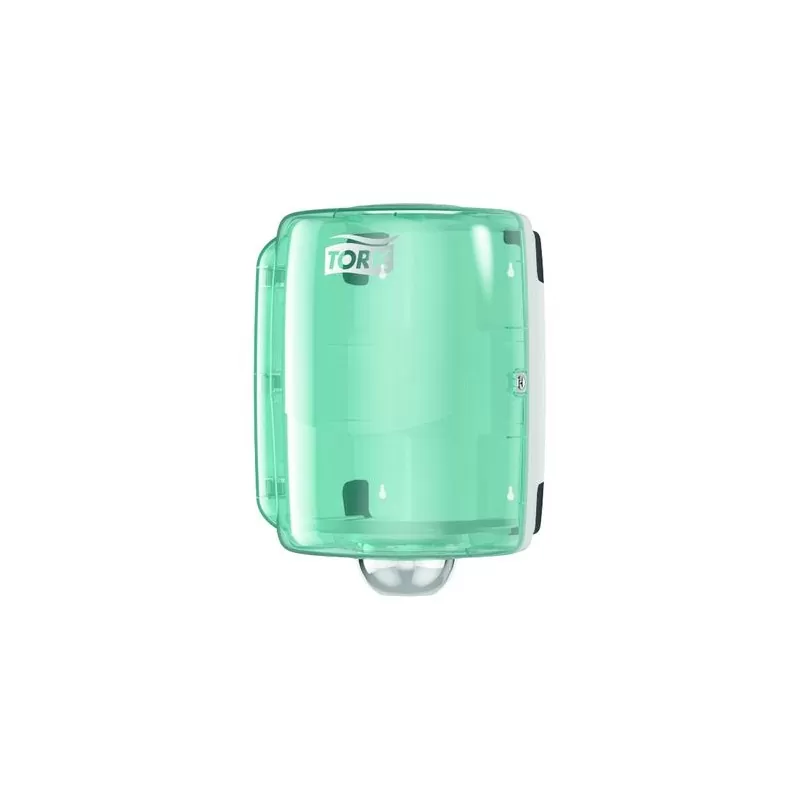 Pachet 2*Rola laveta industriala ultra-rezistenta, Tork si Dozator pentru lavete Tork Centrefeed Maxi, alb/turcoaz