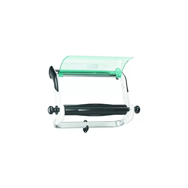 Pachet 4*Role hartie industriala Tork , 2 straturi, alb si Stativ Perete Tork , pentru rola de hartie, alb/turquoise - TotalClean.ro Pachet 4*Role hartie industriala Tork , 2 straturi, alb si Stativ Perete Tork , pentru rola de hartie, alb/turquoise