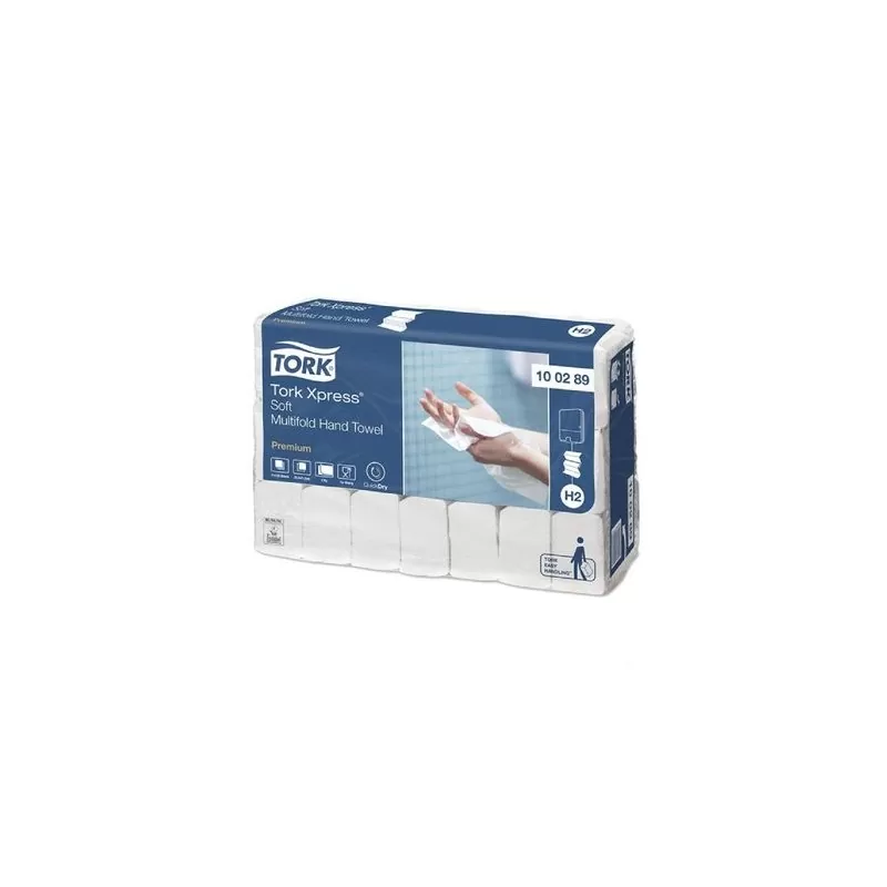 Pachet Prosoape hartie Tork Xpress, 2 straturi si Dozator Prosoape Pliate Tork Xpress Countertop Multifold, negru