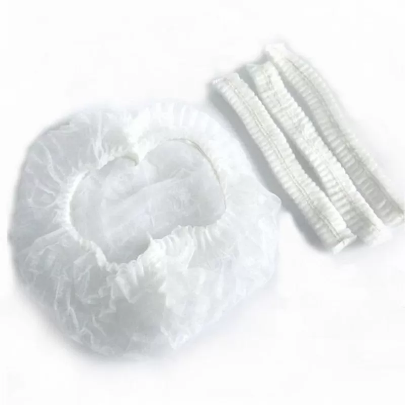 Capeline/Bonete de unica folosinta, culoare alb, 100 buc/set