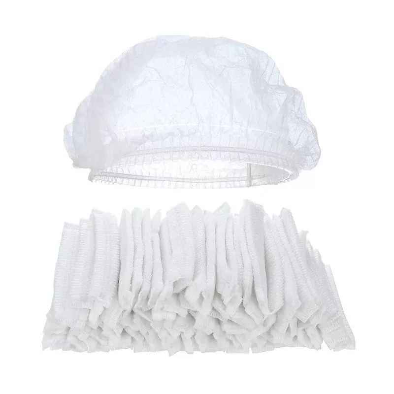 Capeline/Bonete de unica folosinta, culoare alb, 100 buc/set