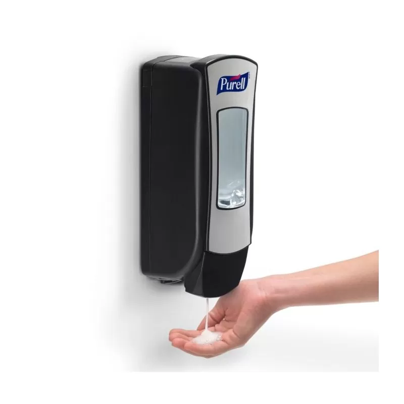 KIT Gel dezinfectant Purell Advanced ADX-12, 1200 ml + Dispenser Purell ADX-12, culoare crom/negru