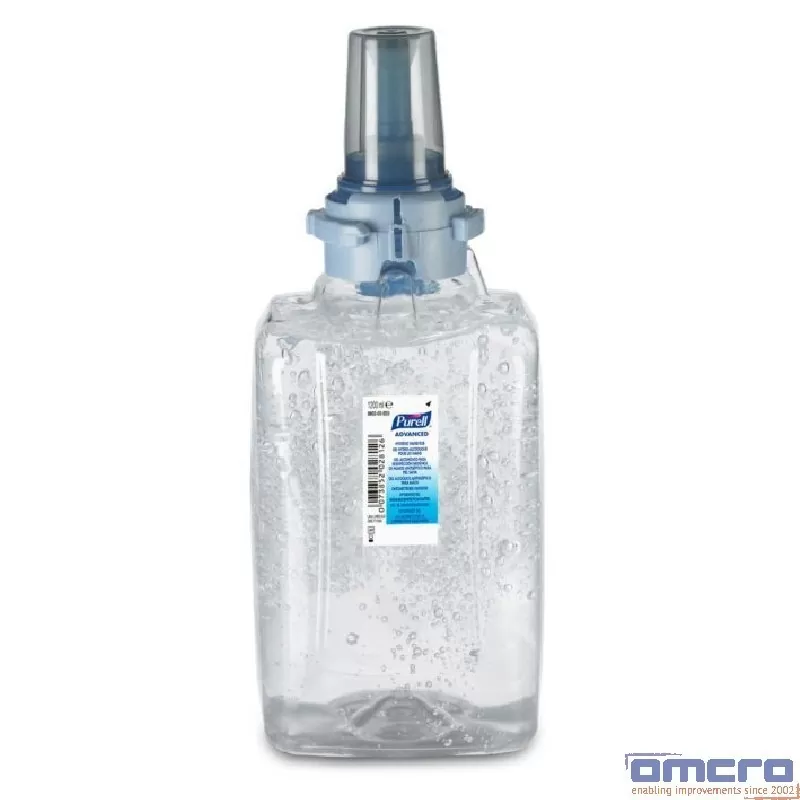 KIT Gel dezinfectant Purell Advanced ADX-12, 1200 ml + Dispenser Purell ADX-12, culoare crom/negru