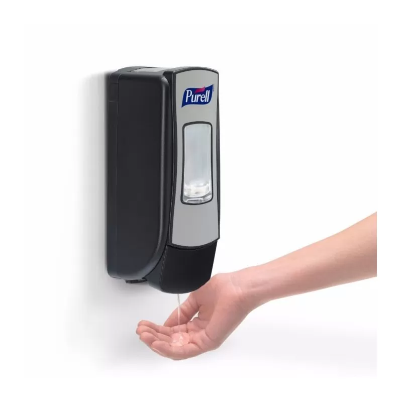 KIT Gel dezinfectant Purell Advanced ADX, 700ml + Dispenser PURELL ADX-7, culoare crom/negru - TotalClean.ro KIT Gel dezinfectant Purell Advanced ADX, 700ml + Dispenser PURELL ADX-7, culoare crom/negru