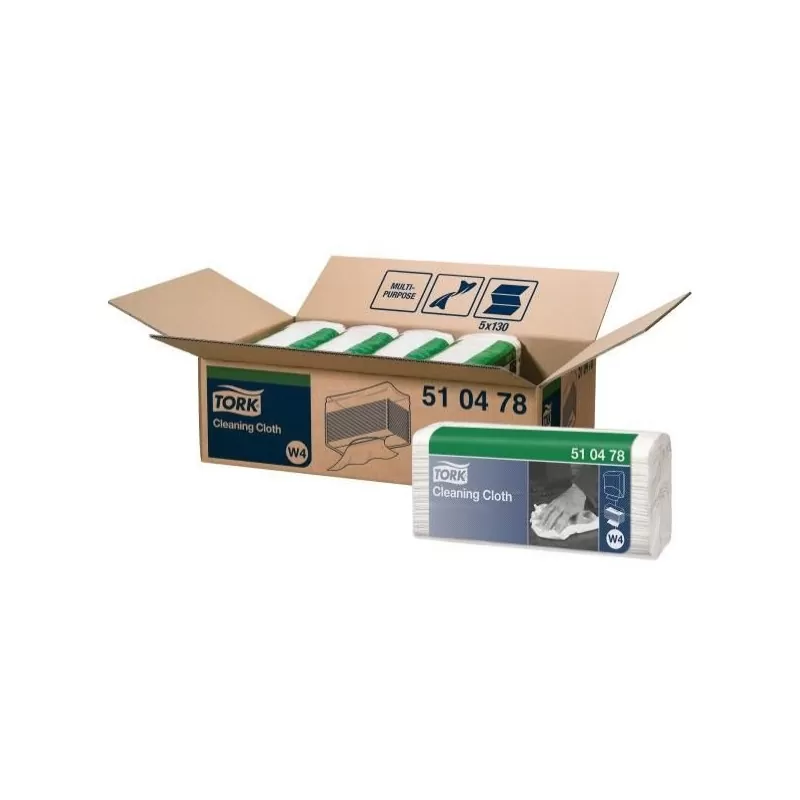 Lavete Tork Premium Cleaning Cloth W4, 1strat, 5 pachete/bax, culoare alb