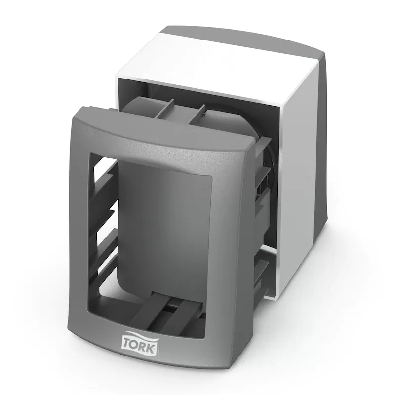 Dozator de șervețele de masă Tork Fastfold N2 din metal, culoarea gri - TotalClean.ro Dozator de șervețele de masă Tork Fastfold N2 din metal, culoarea gri