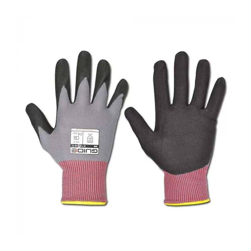 Manusi GUIDE 580, tricotate, sintetice, imersie nitril, marime 8