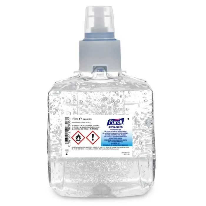 Pachet Gel dezinfectant Purell Advanced TFX 1200ml si Dispenser Purell TFX, culoare alb