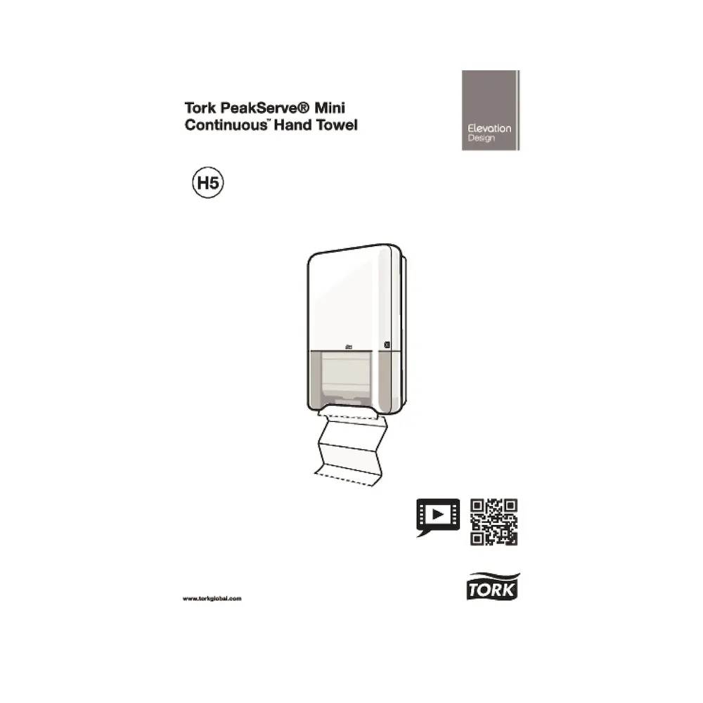 Dozator de prosoape pentru mâini Tork PeakServe® Mini Continuous™, alb - TotalClean.ro Dozator de prosoape pentru mâini Tork PeakServe® Mini Continuous™, alb