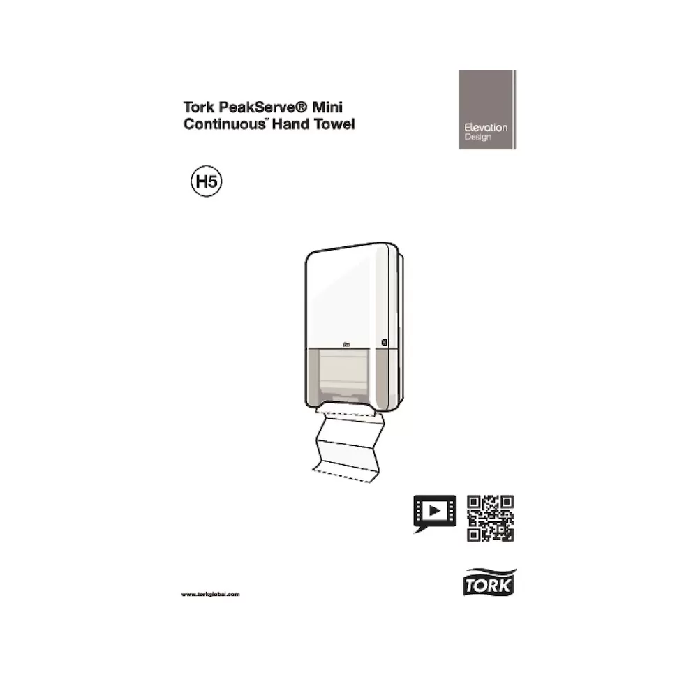 Dozator de prosoape pentru mâini Tork PeakServe® Mini Continuous™, alb