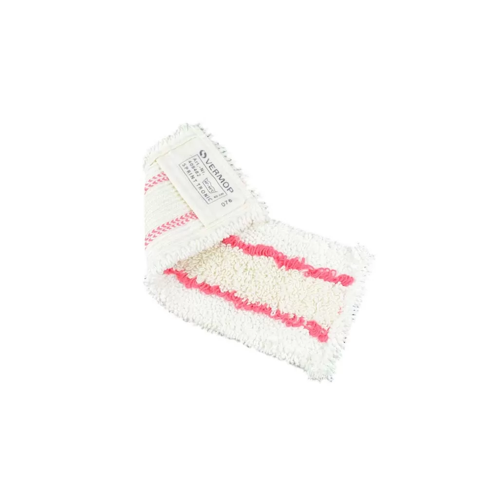 Mop Sprint Tronic 40cm, mat. poliester/bumbac/microfibra, alb/rosu - TotalClean.ro Mop Sprint Tronic 40cm, mat. poliester/bumbac/microfibra, alb/rosu