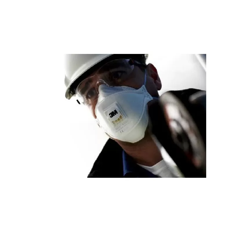 Semimasca pliabila cu supapa Aura FFP3 3M-9332+, culoare alb - TotalClean.ro Semimasca pliabila cu supapa Aura FFP3 3M-9332+, culoare alb