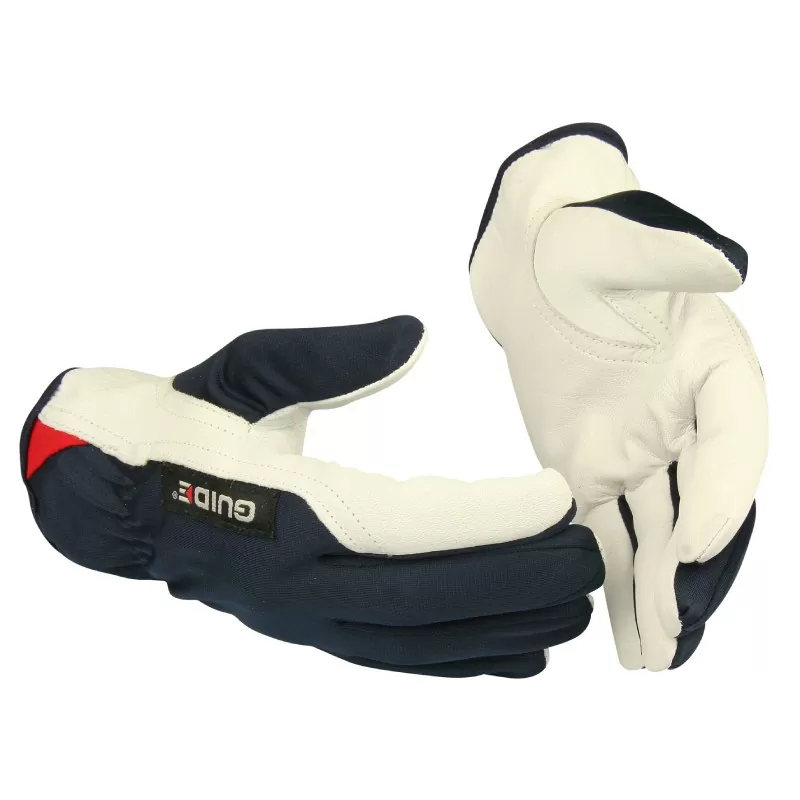 Manusi Guide 30 din piele capra, bleumarine/alb, marime 8 - TotalClean.ro Manusi Guide 30 din piele capra, bleumarine/alb, marime 8