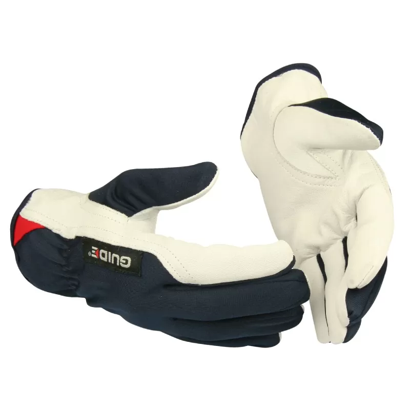 Manusi Guide 30 din piele capra, bleumarine/alb, marime 8 - TotalClean.ro Manusi Guide 30 din piele capra, bleumarine/alb, marime 8