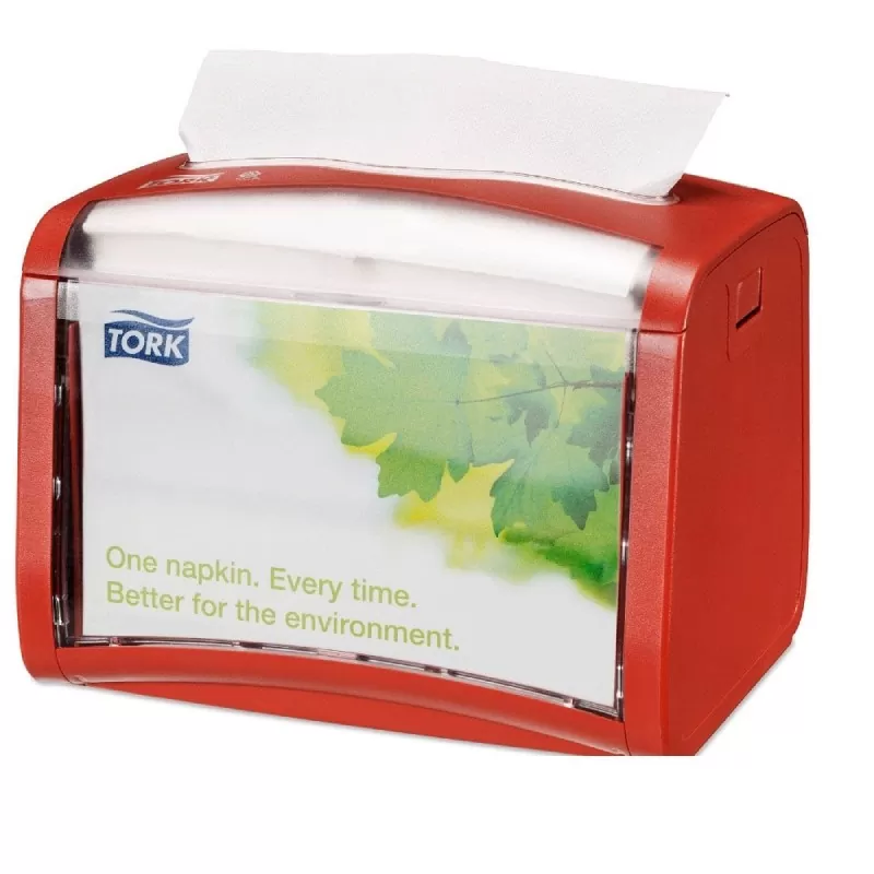 Dispenser servetele masa Tork Xpressnap Tabletop N4, rosu - TotalClean.ro Dispenser servetele masa Tork Xpressnap Tabletop N4, rosu