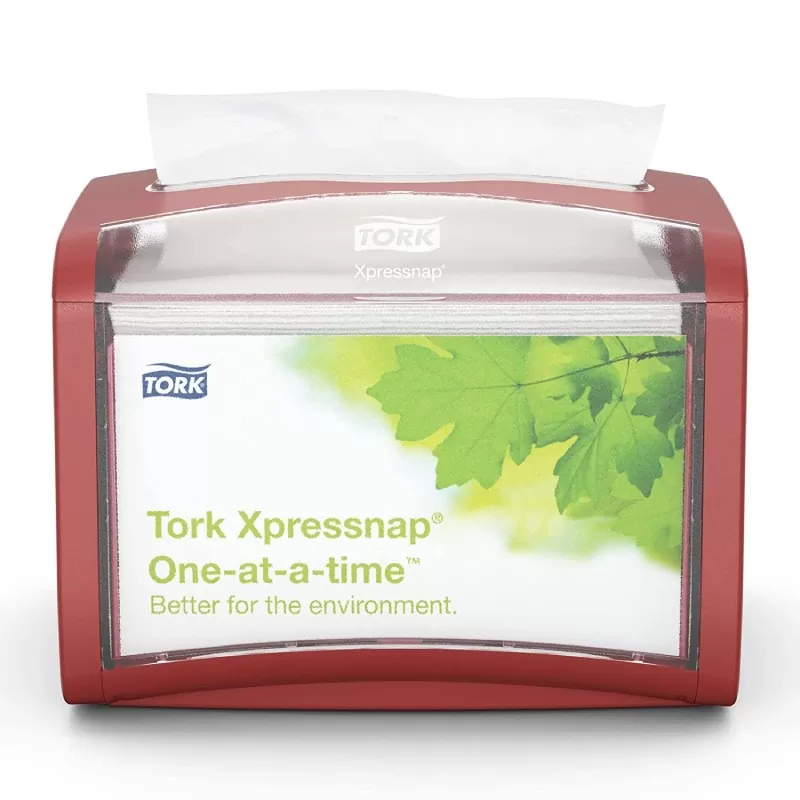 Dispenser servetele masa Tork Xpressnap Tabletop N4, rosu - TotalClean.ro Dispenser servetele masa Tork Xpressnap Tabletop N4, rosu