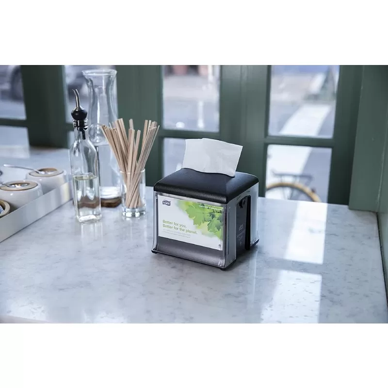 Dispenser servetele de masa Tork Xpressnap Snack N10, negru - TotalClean.ro Dispenser servetele de masa Tork Xpressnap Snack N10, negru