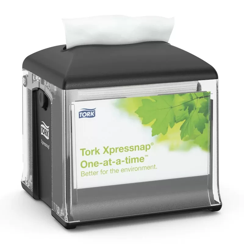 Dispenser servetele de masa Tork Xpressnap Snack N10, negru - TotalClean.ro Dispenser servetele de masa Tork Xpressnap Snack N10, negru